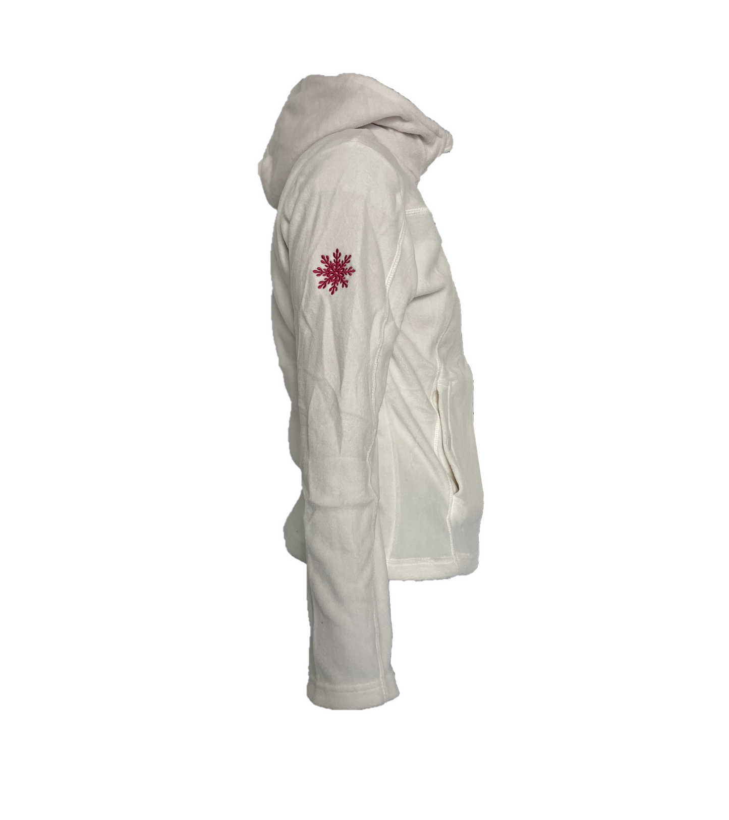 Giacca pile donna Diana con cappuccio Bianco