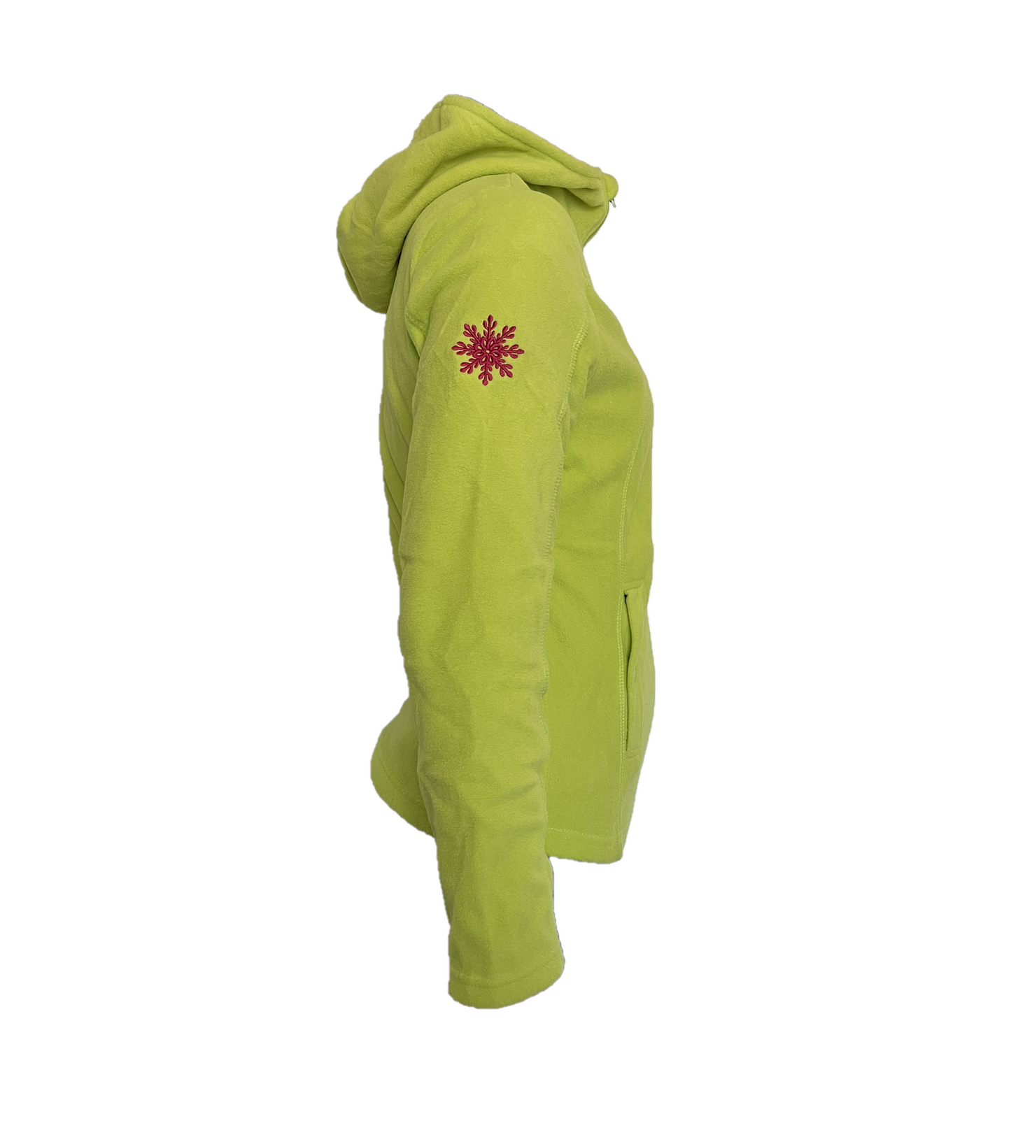 Giacca pile donna Diana con cappuccio Lime
