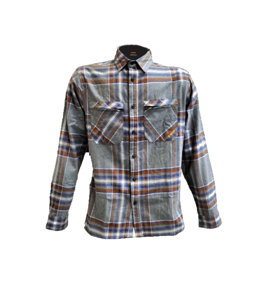 Camicia scozzese in flanella Grigio uomo 200gsm