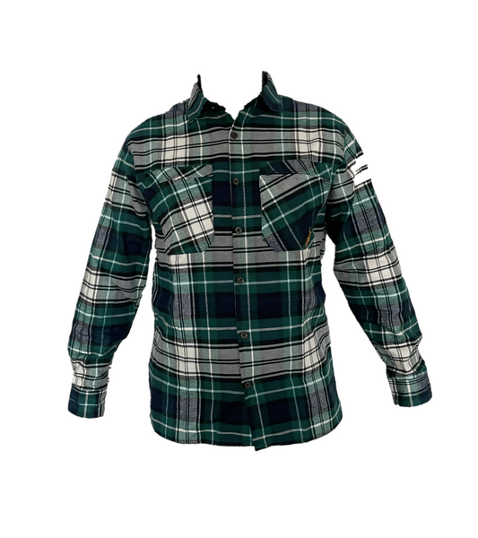 Camicia Scozzese in flanella Verde uomo 200gsm