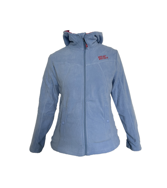 Giacca pile donna Diana con cappuccio azzurro