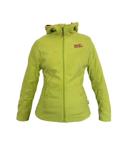 Giacca pile donna Diana con cappuccio Lime