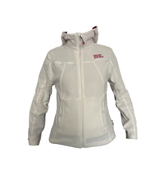 Giacca pile donna Diana con cappuccio Bianco